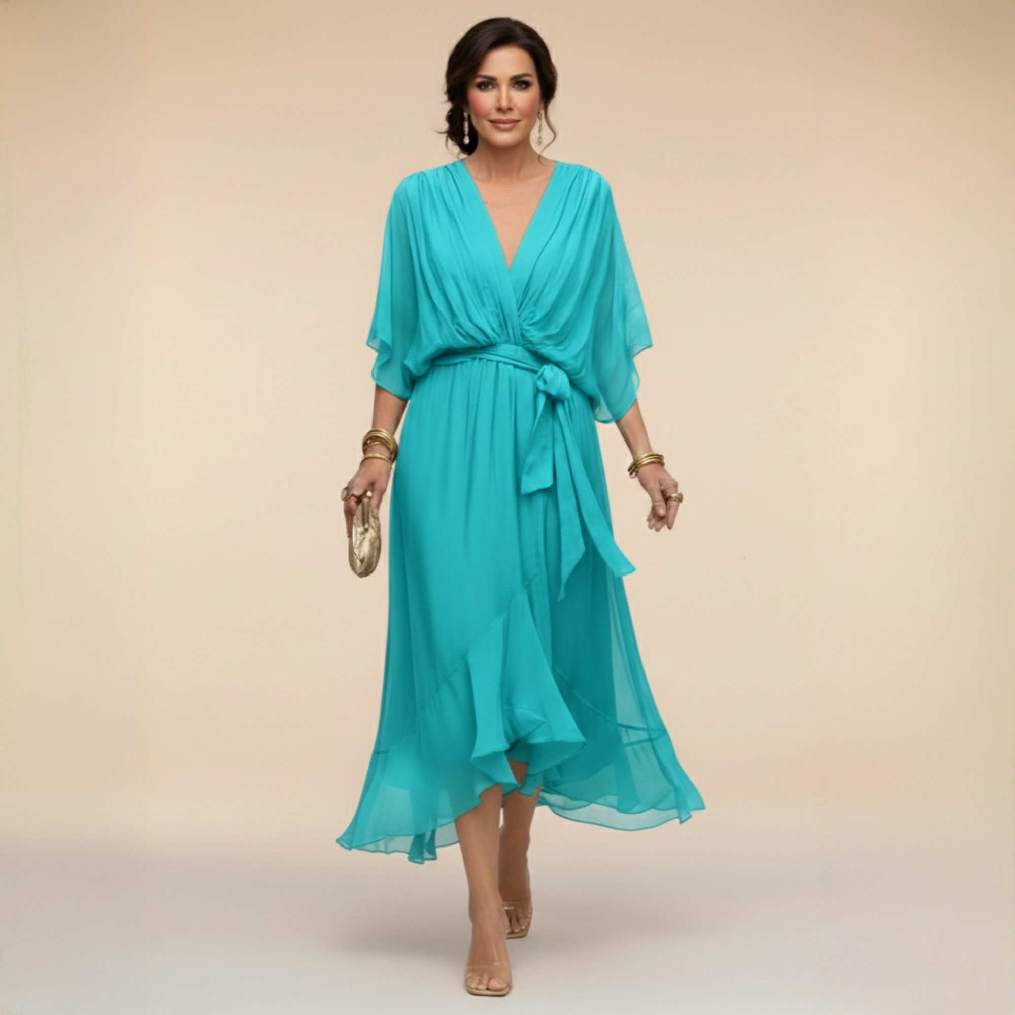 Vestidos Arabella Valmont — feminidad que te transforma | Vestido Silhouette Escote V Fluido