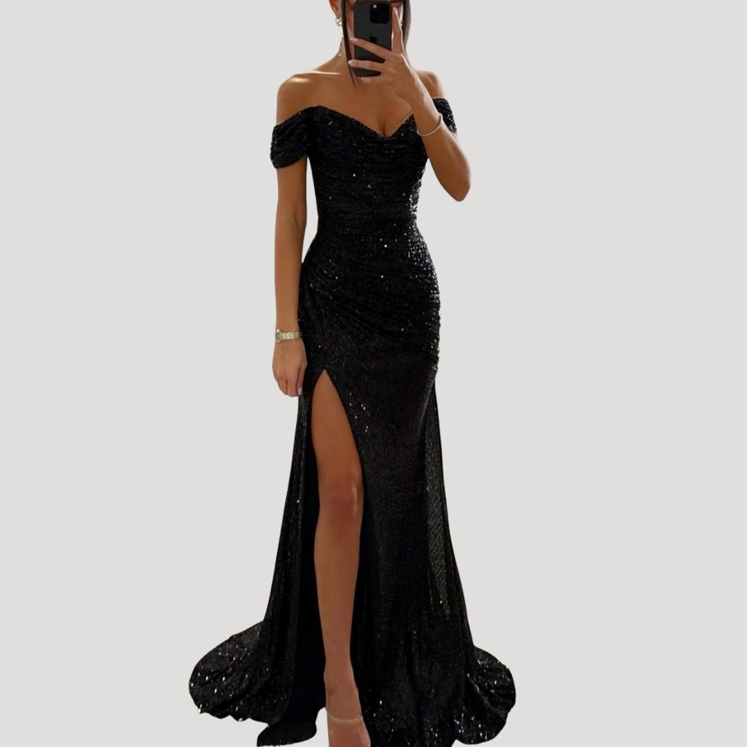 Éclat Valmont — Vestido Maxi de Lentejuelas Gran Noche