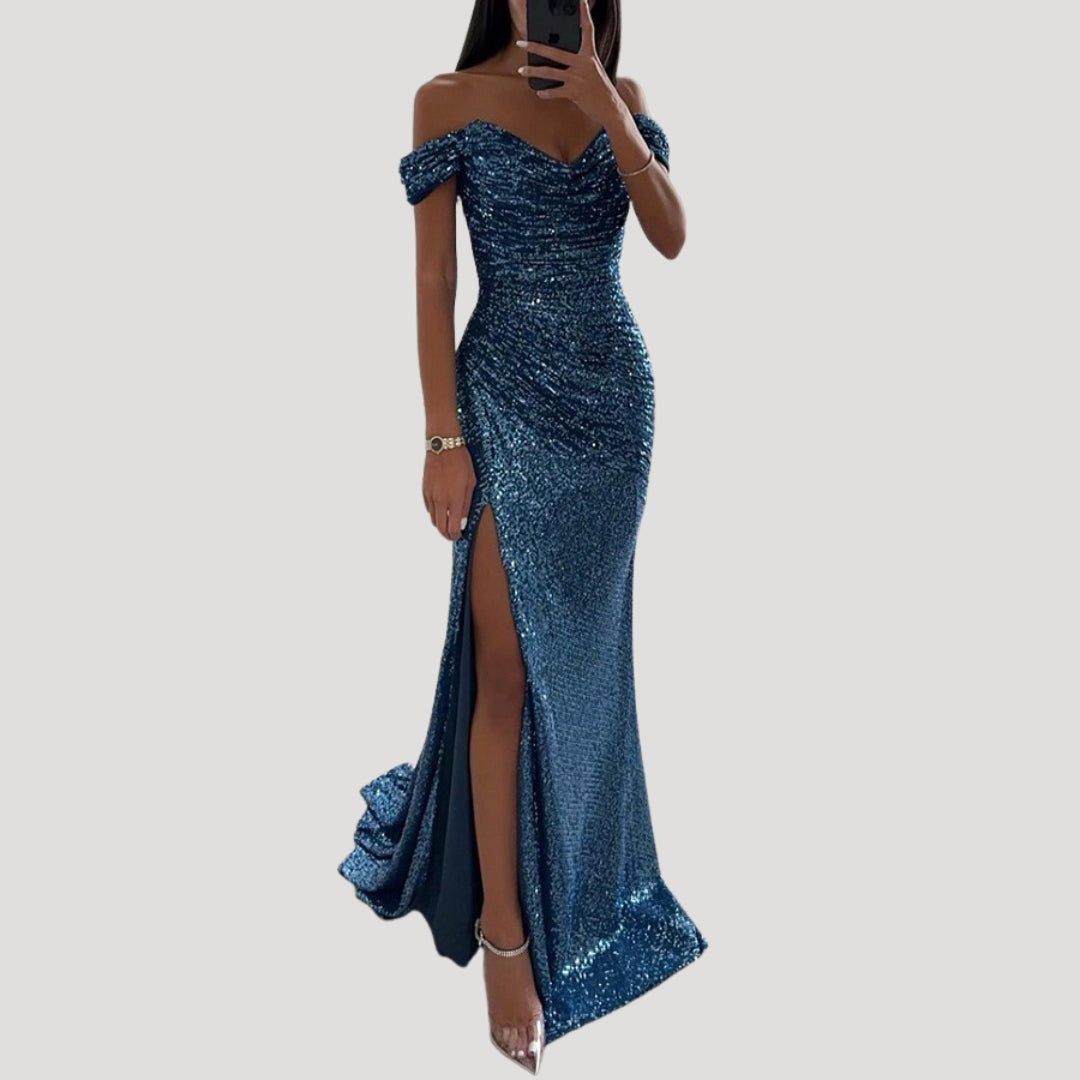 Éclat Valmont — Vestido Maxi de Lentejuelas Gran Noche
