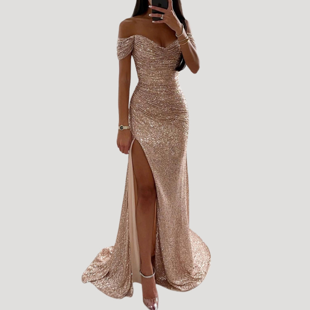Éclat Valmont — Vestido Maxi de Lentejuelas Gran Noche