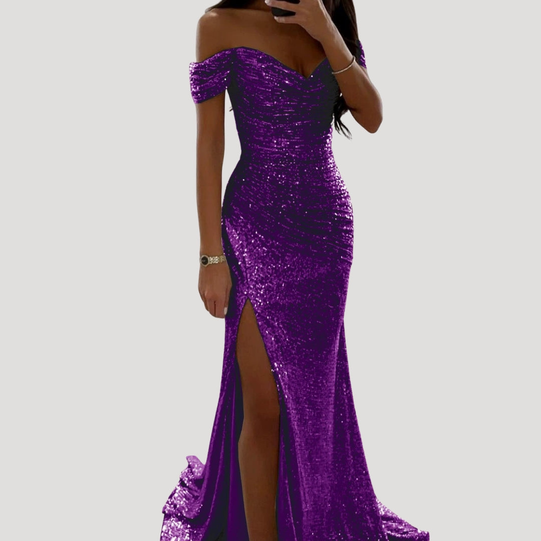Éclat Valmont — Vestido Maxi de Lentejuelas Gran Noche