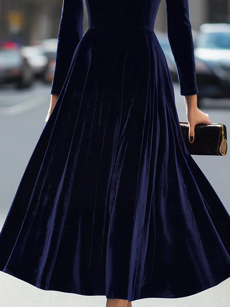 Velvet Valmont — Vestido Midi de Terciopelo | Sensualidad Suave