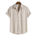 Camisa Raphaël Valmont — Manga Corta Abotonada | Beige, Azul Claro, Rosa, Negro y Amarillo