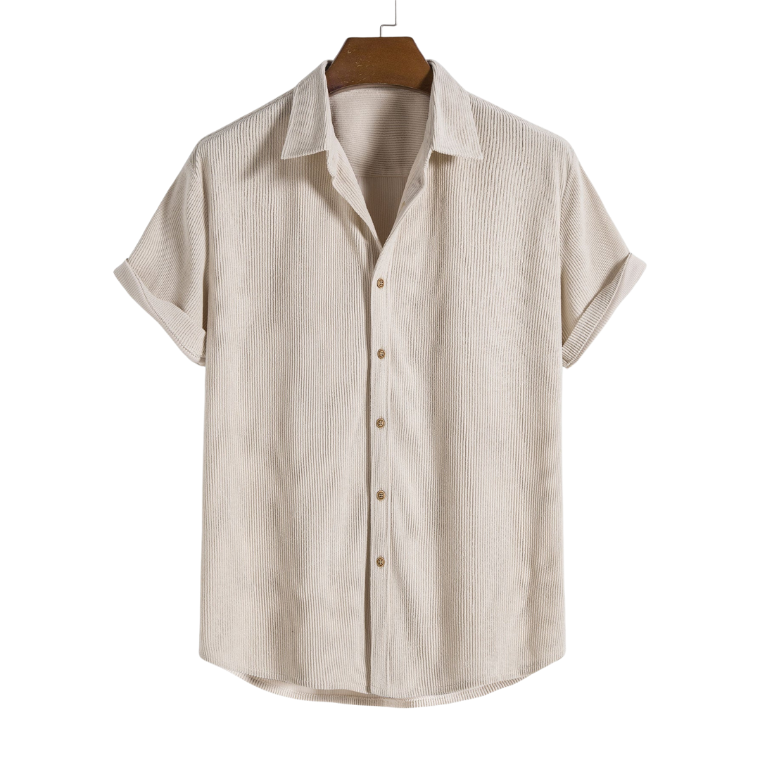 Camisa Raphaël Valmont — Manga Corta Abotonada | Beige, Azul Claro, Rosa, Negro y Amarillo