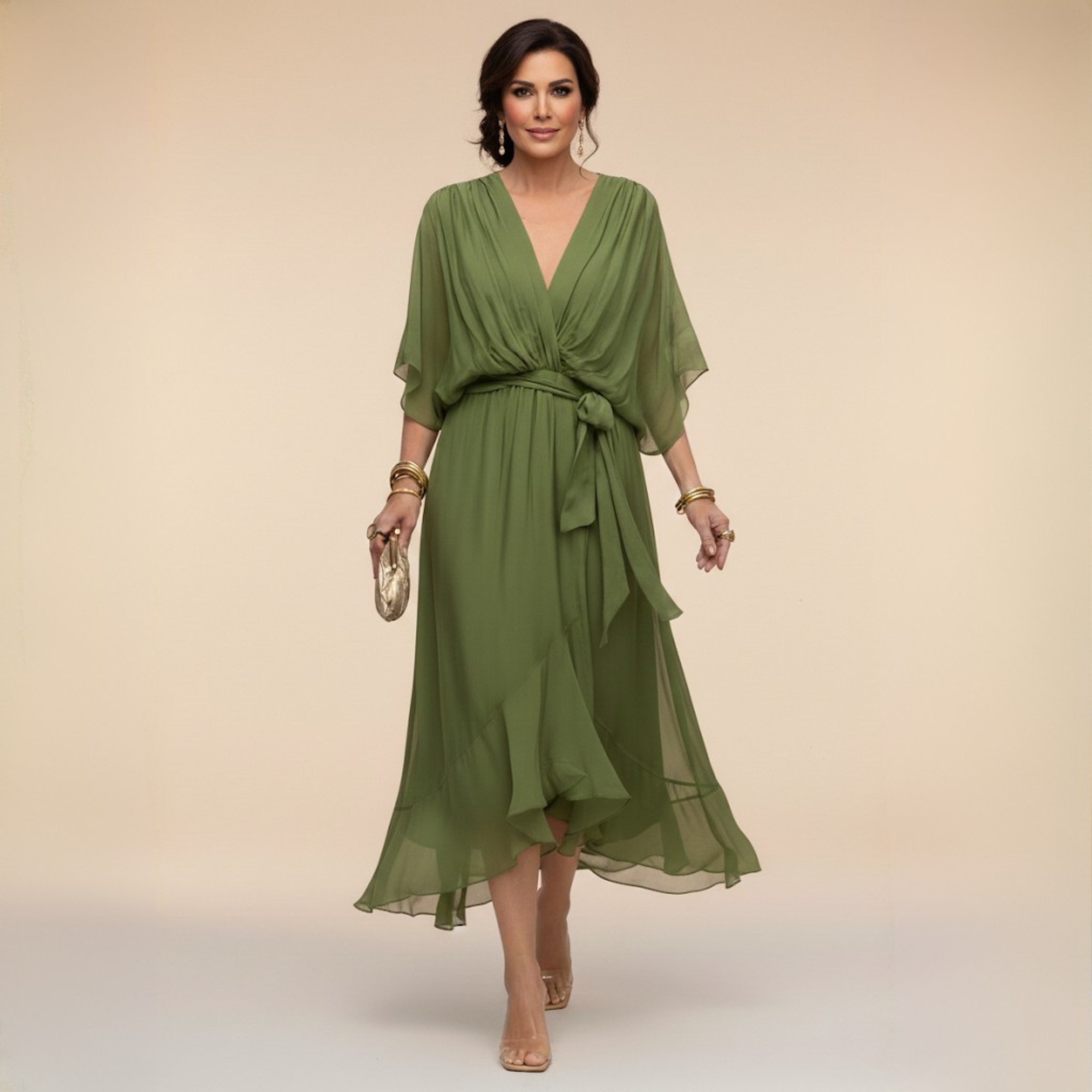 Vestidos Arabella Valmont — feminidad que te transforma | Vestido Silhouette Escote V Fluido