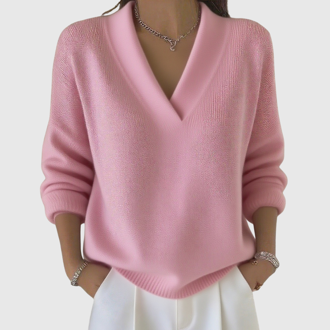 Jerseys Faye Valmont — suavidad que viste con distinción | Jersey Cuello V Suave Corte Relajado