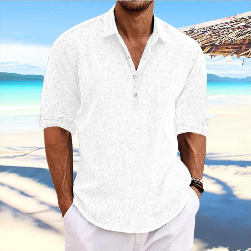 Camisa Bastien Valmont — Casual de Algodón | Azul, Beige, Negro, Blanco y Gris