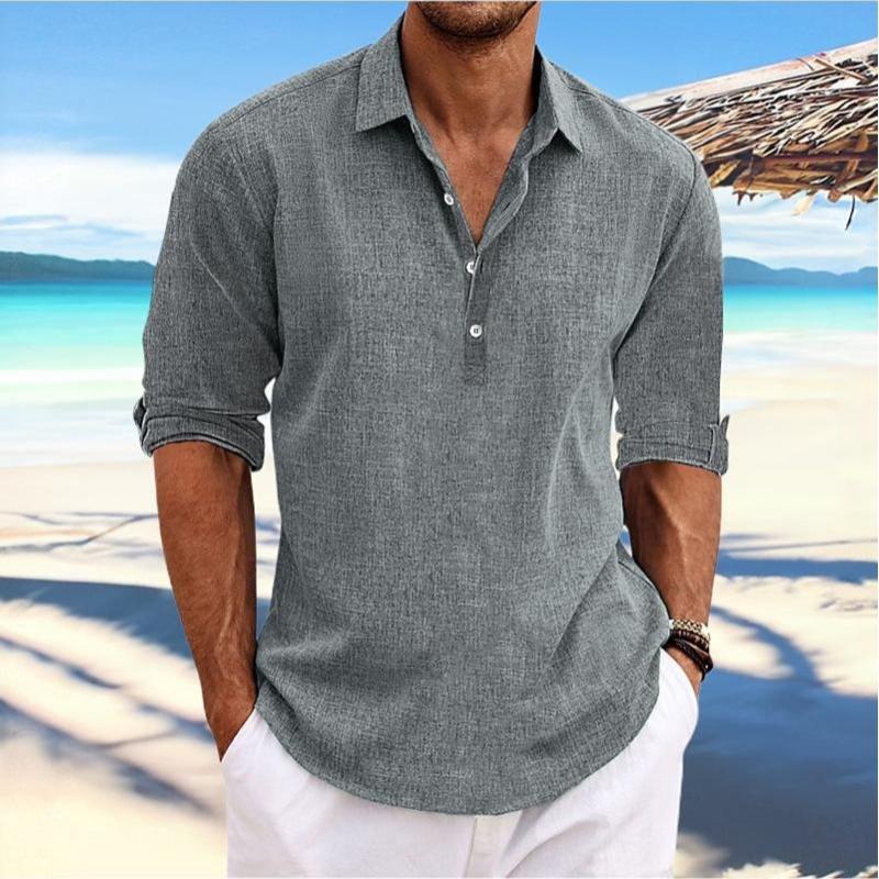 Camisa Bastien Valmont — Casual de Algodón | Azul, Beige, Negro, Blanco y Gris