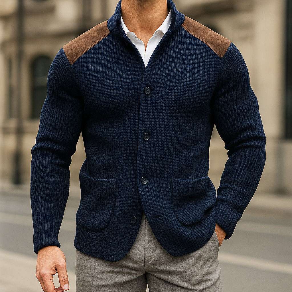Silvoro Valmont — Blazer de Punto Texturizado Hombre | Maison Luxe