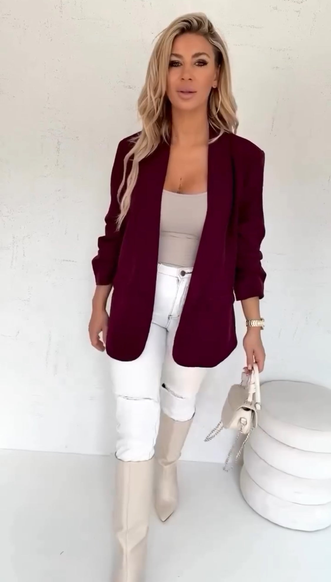 Zoe Luxe Valmont — Blazer Oversize con Manga Drapeada | Urban Couture