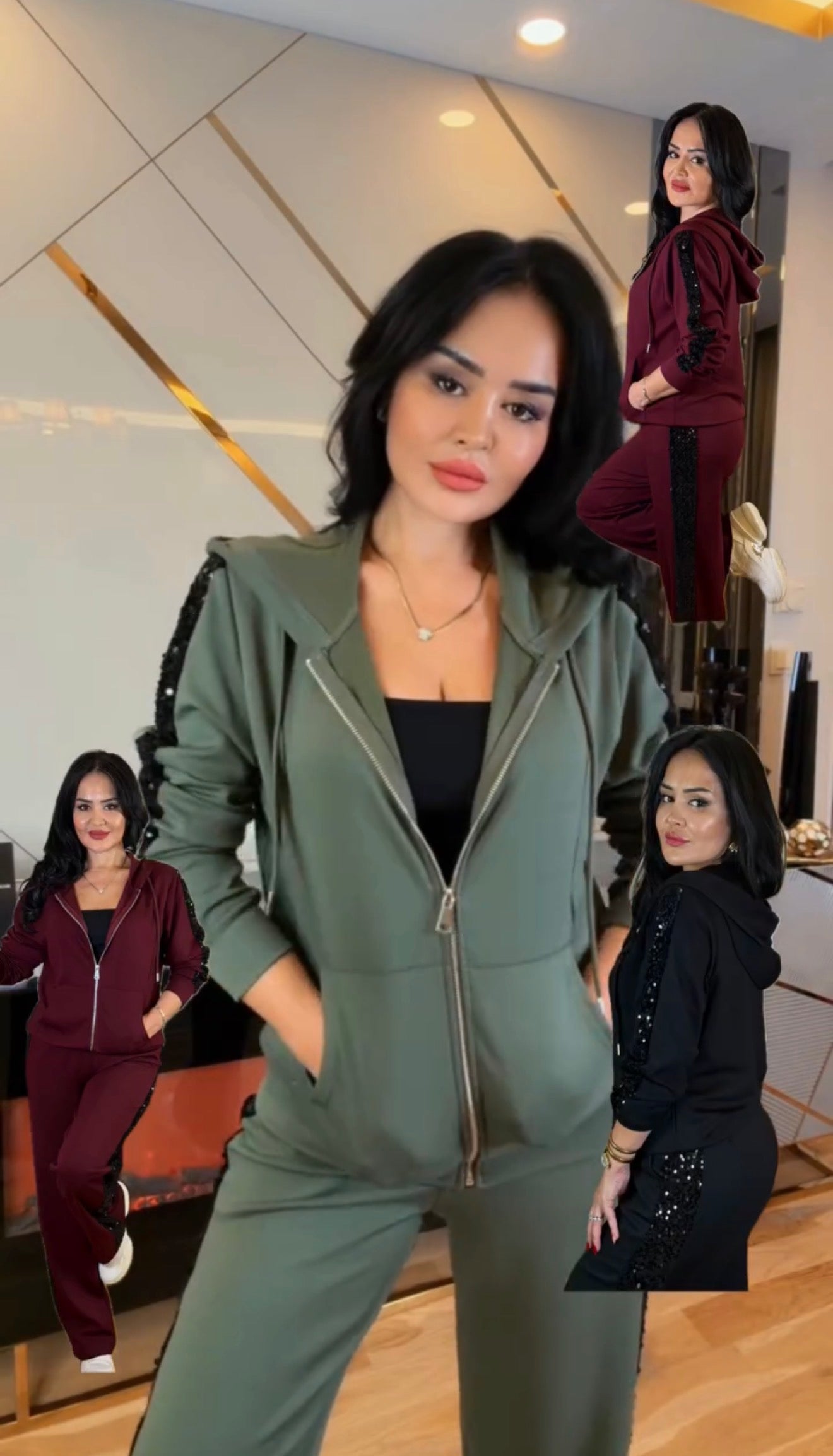 Elody Glam Valmont — Conjunto Sudadera & Pantalón Lentejuelas | Brillo sin Esfuerzo
