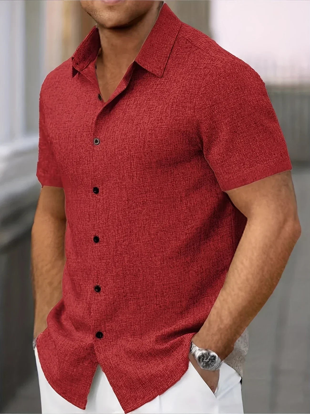 Camisa Lin Valmont — Distinción sin esfuerzo | Beige
