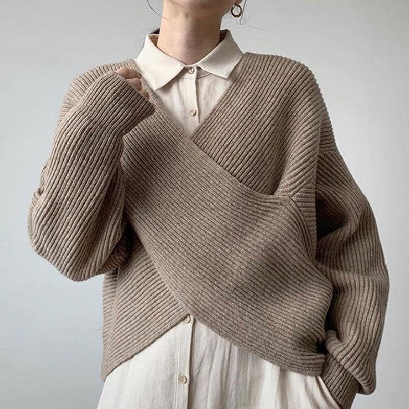 Jersey Croisé Valmont — Elegancia irresistible | Camel