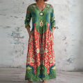 Vestido Judith Valmont — Robe de Plage Multicolor Vibrante | Estampado Floral