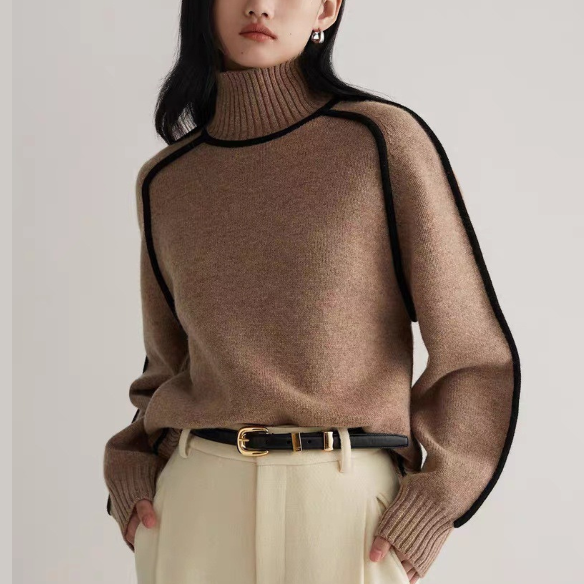 Jersey Roulé Valmont — Distinción sin esfuerzo | Beige