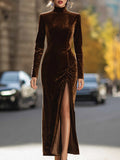 Octavia Valmont — Vestido Noche Terciopelo Cuello Alto | LIQUIDACIÓN