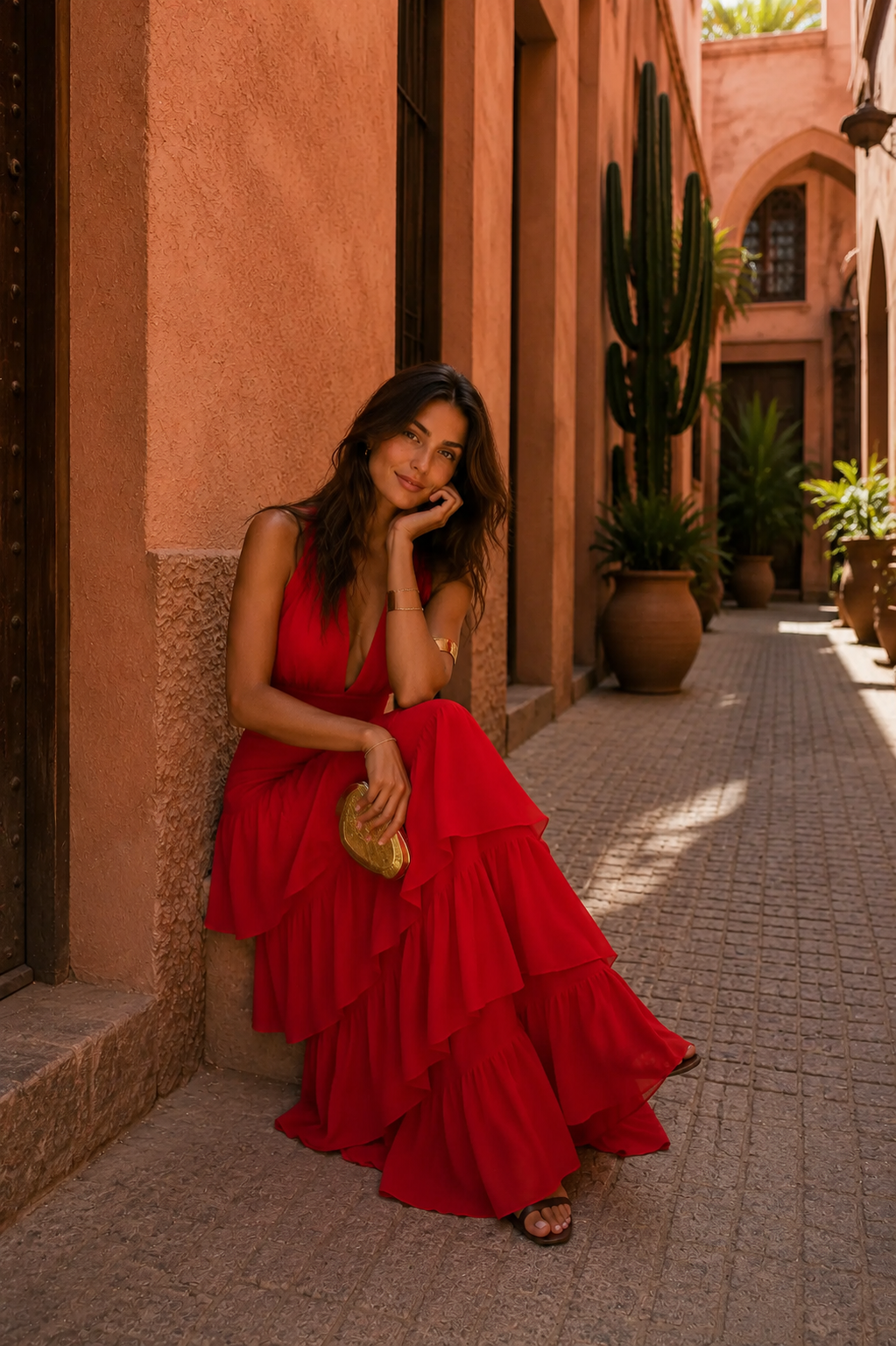 Manila Valmont — Vestido Rojo | Colección Marrakech