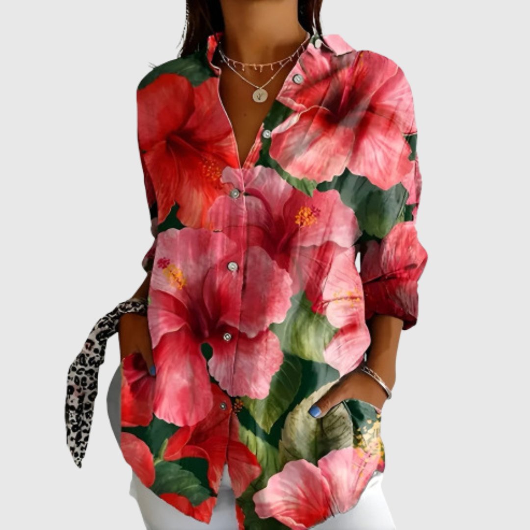 Blusas Blouse Florale Élégante Valmont — delicadeza que enmarca tu belleza | Blouse Florale Élégante