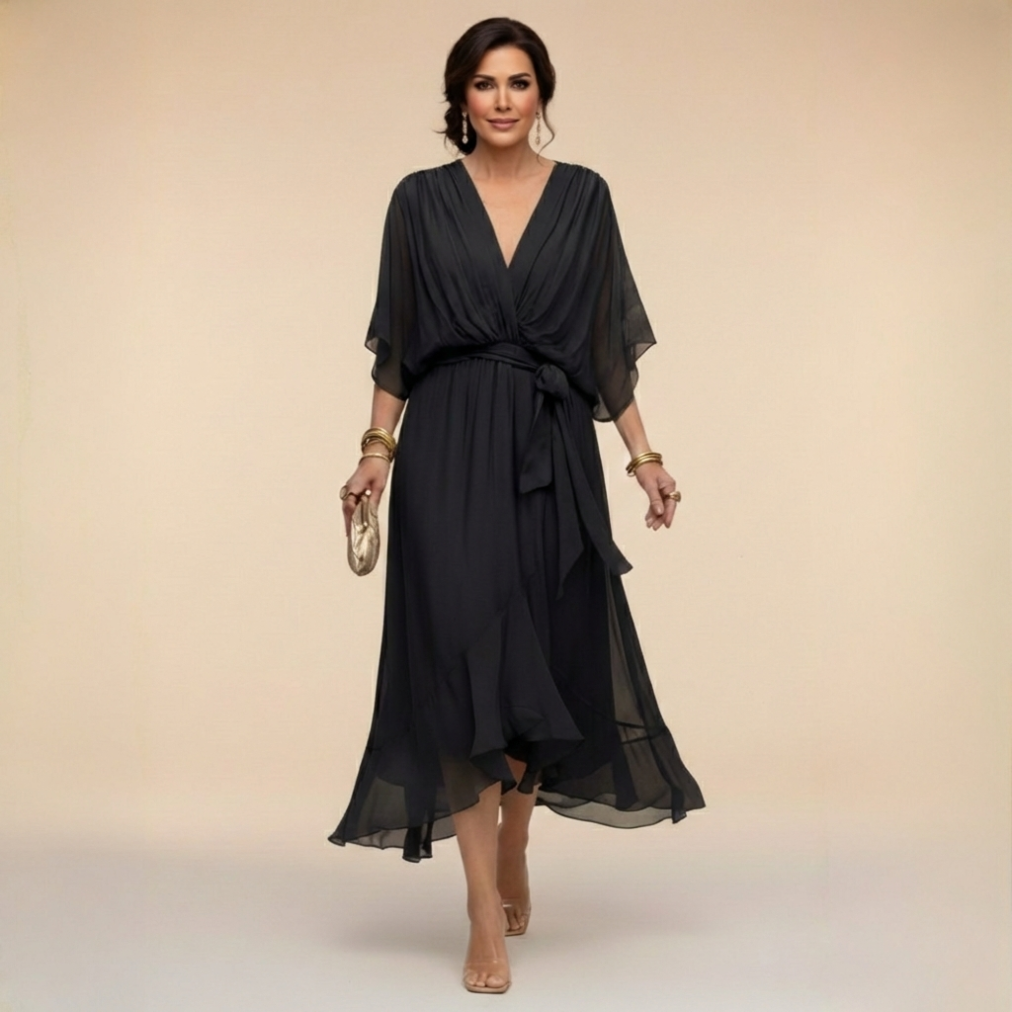 Vestidos Arabella Valmont — feminidad que te transforma | Vestido Silhouette Escote V Fluido