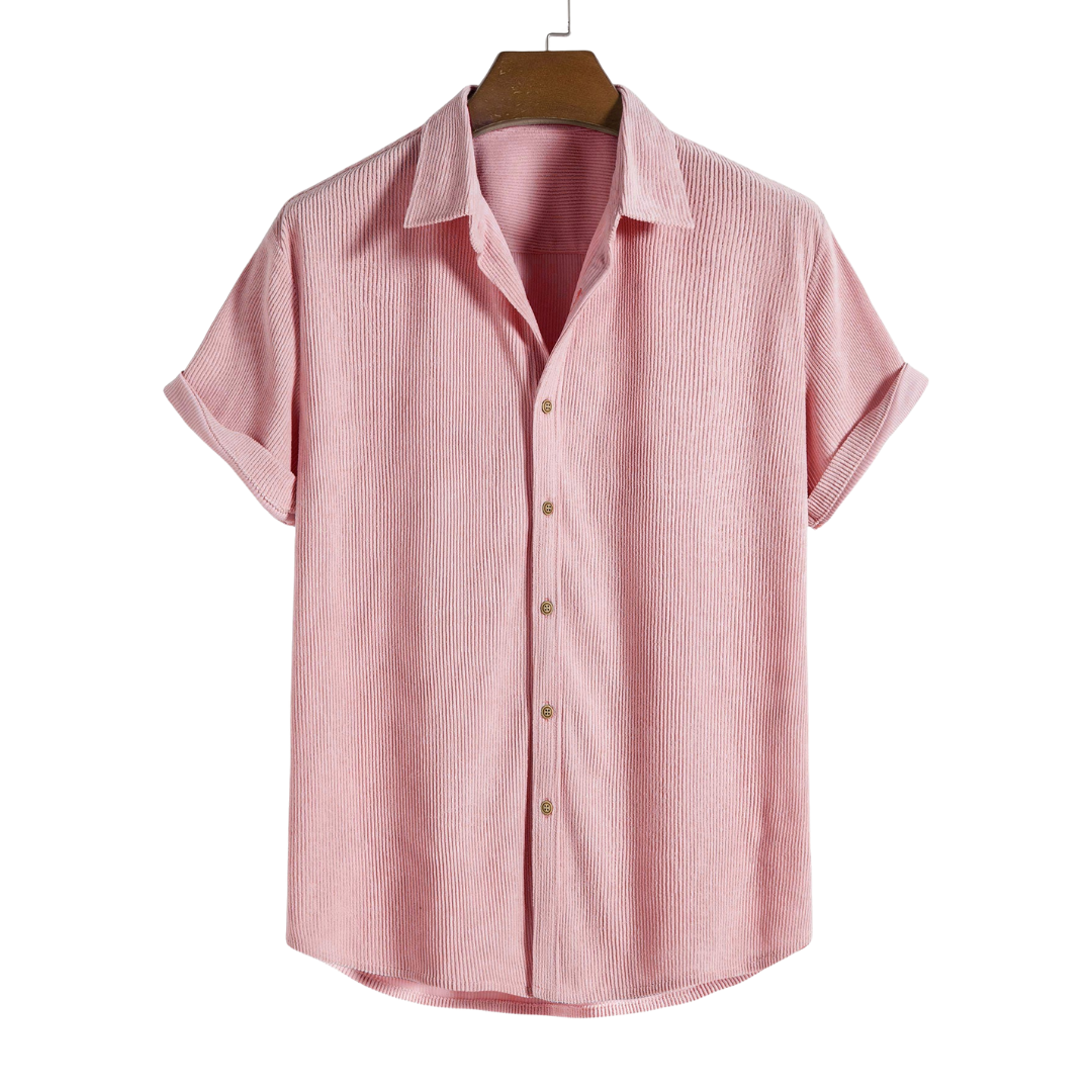 Camisa Raphaël Valmont — Manga Corta Abotonada | Beige, Azul Claro, Rosa, Negro y Amarillo