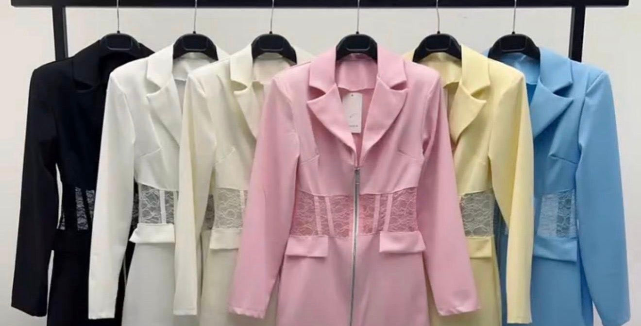 Blanche Bustier Valmont — Vestido Blazer Blanco con Corsé | Transparence