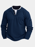 Camisa Théodore Valmont — Manga Larga Moderna | Azul