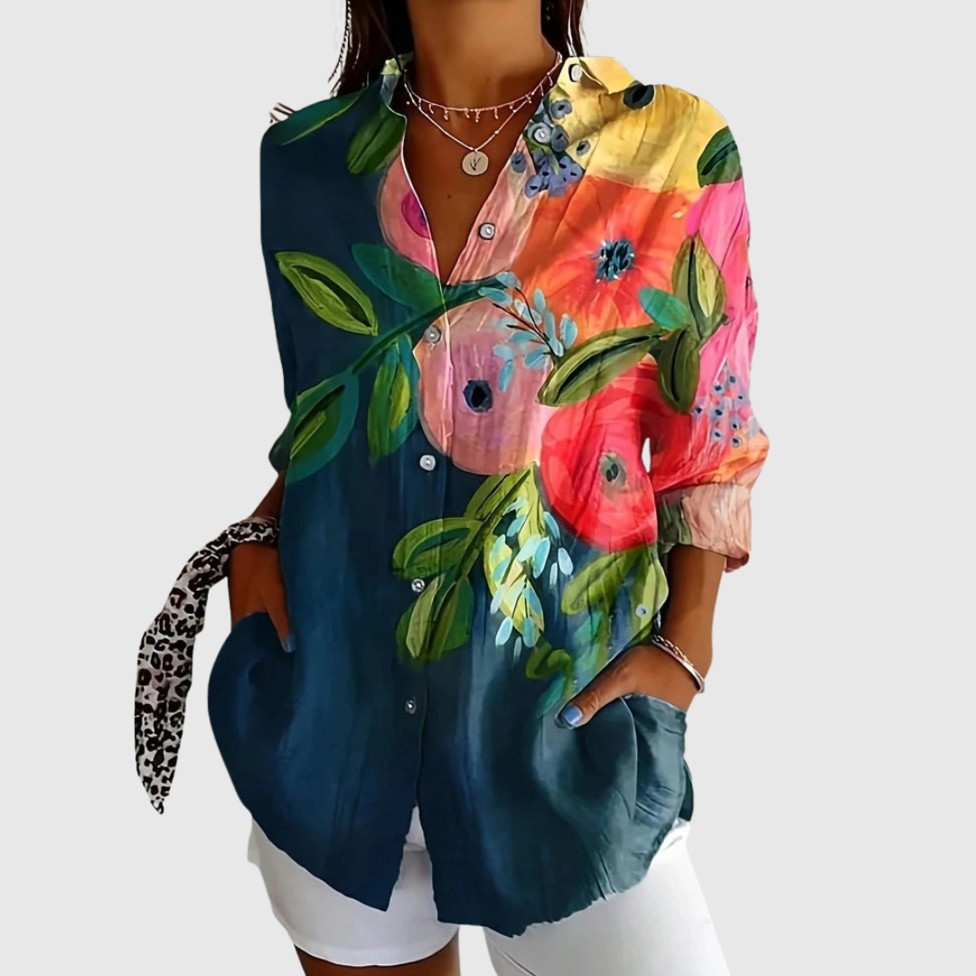 Blusas Blouse Florale Élégante Valmont — delicadeza que enmarca tu belleza | Blouse Florale Élégante