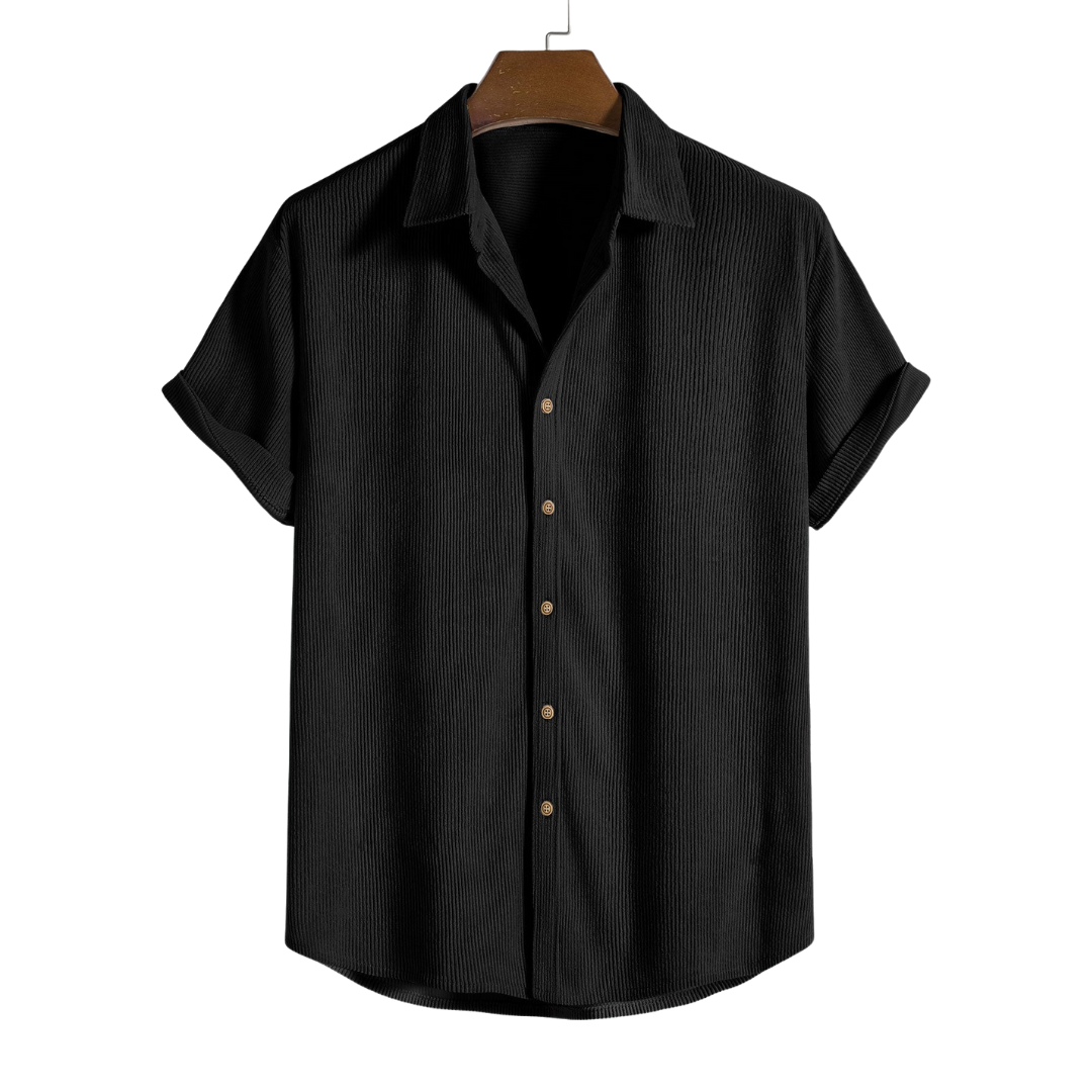 Camisa Raphaël Valmont — Manga Corta Abotonada | Beige, Azul Claro, Rosa, Negro y Amarillo