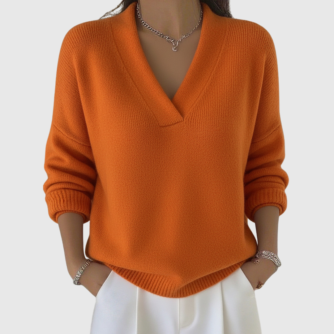 Jerseys Faye Valmont — suavidad que viste con distinción | Jersey Cuello V Suave Corte Relajado