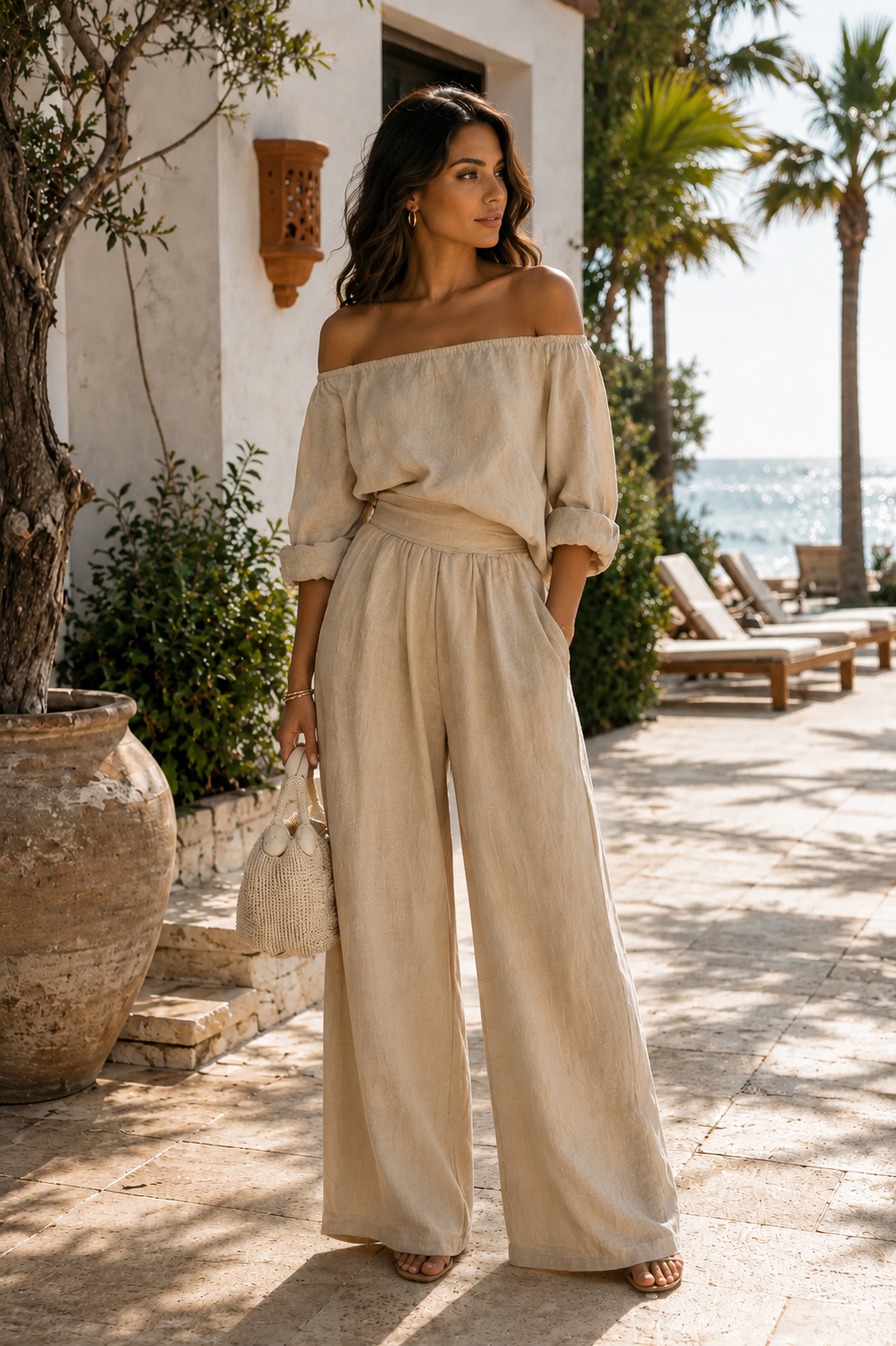 Arabella Valmont — Conjunto Efecto Lino Exclusivo | Marbella