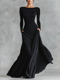 Plis Valmont — Vestido Maxi Elegante con Pliegues Fluidos | Gracia
