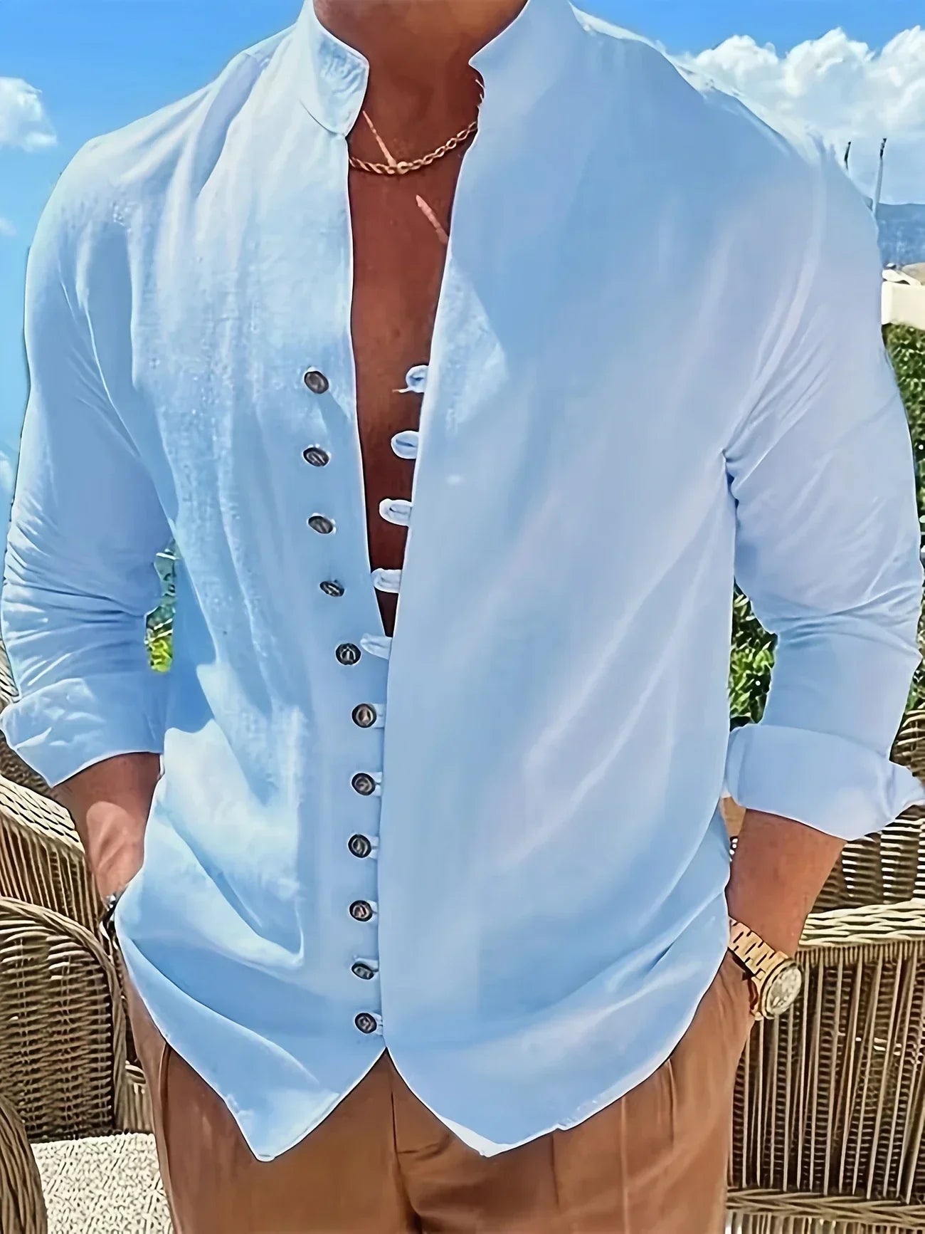 Camisa Coton Long Valmont — Distinción sin esfuerzo | Blanco