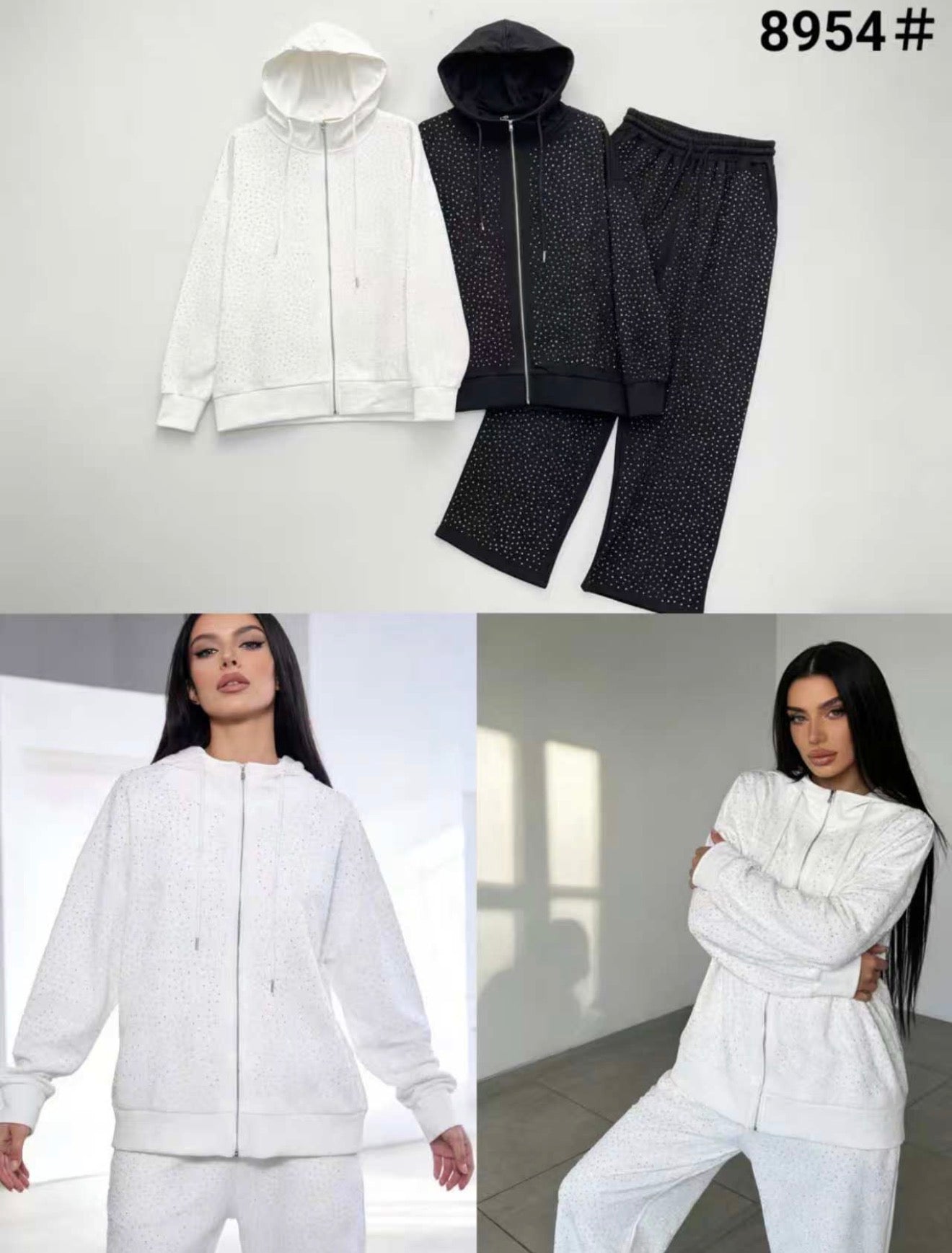 Diamante Set Valmont — Conjunto Sudadera & Pantalón Strass | Lujo Casual