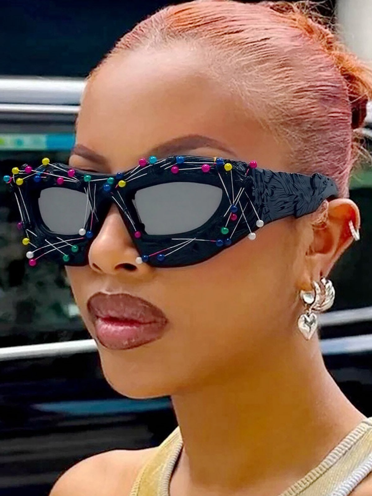 Gafas Beaded Hip-Hop Valmont — Actitud irresistible | Negro