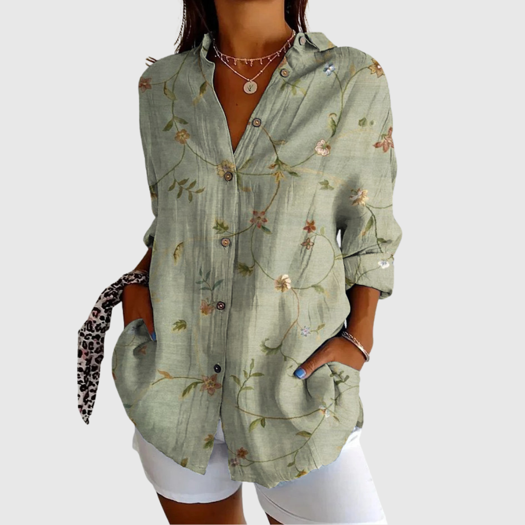 Blusas Blouse Florale Élégante Valmont — delicadeza que enmarca tu belleza | Blouse Florale Élégante