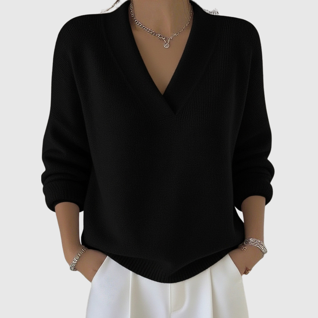 Jerseys Faye Valmont — suavidad que viste con distinción | Jersey Cuello V Suave Corte Relajado