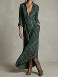 Rosa Valmont — Vestido Camisero Cuadros Esmeralda | LIQUIDACIÓN 50%