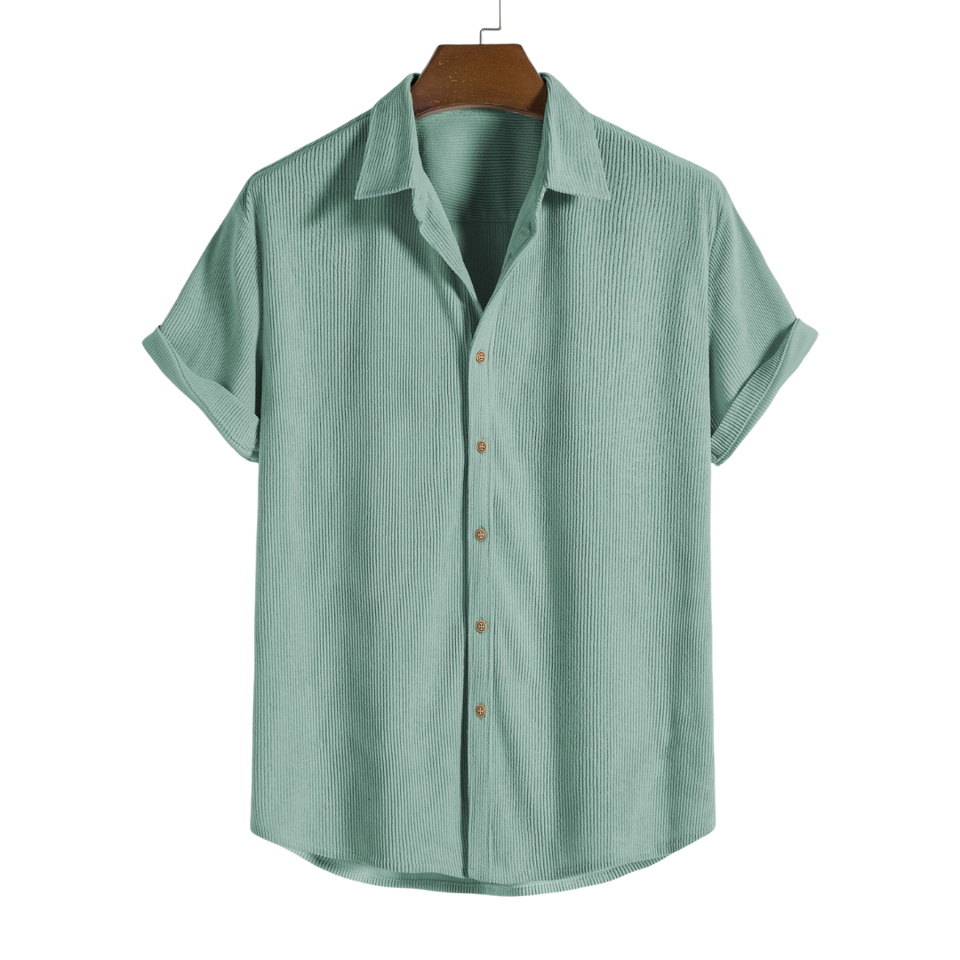 Camisa Raphaël Valmont — Manga Corta Abotonada | Beige, Azul Claro, Rosa, Negro y Amarillo