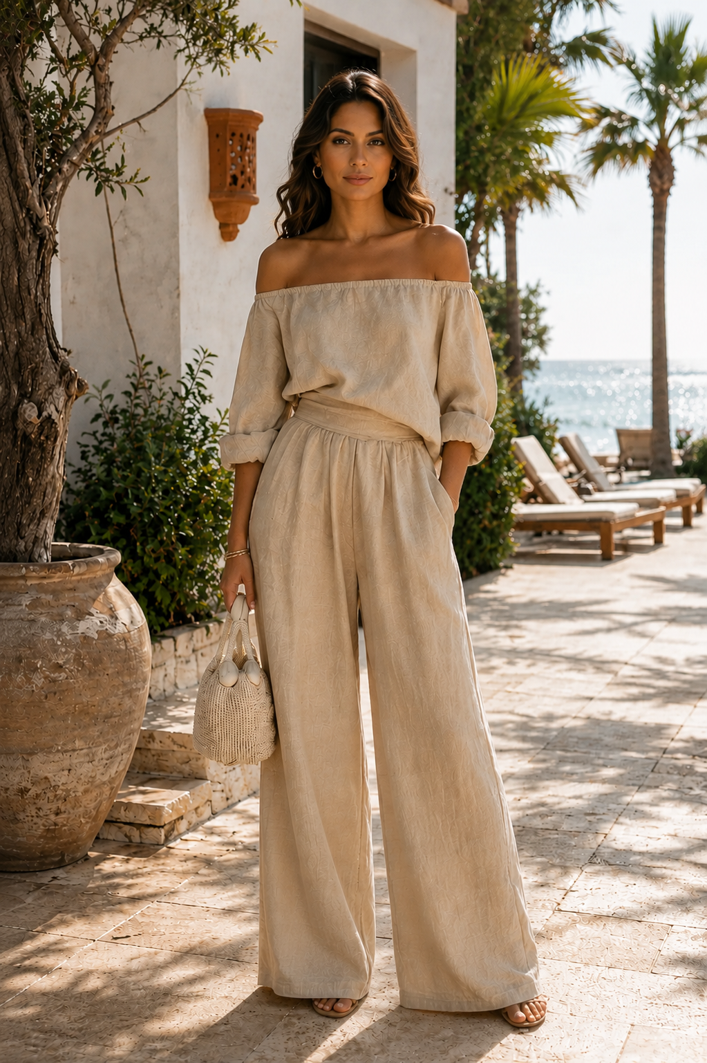 Arabella Valmont — Conjunto Efecto Lino Exclusivo | Marbella