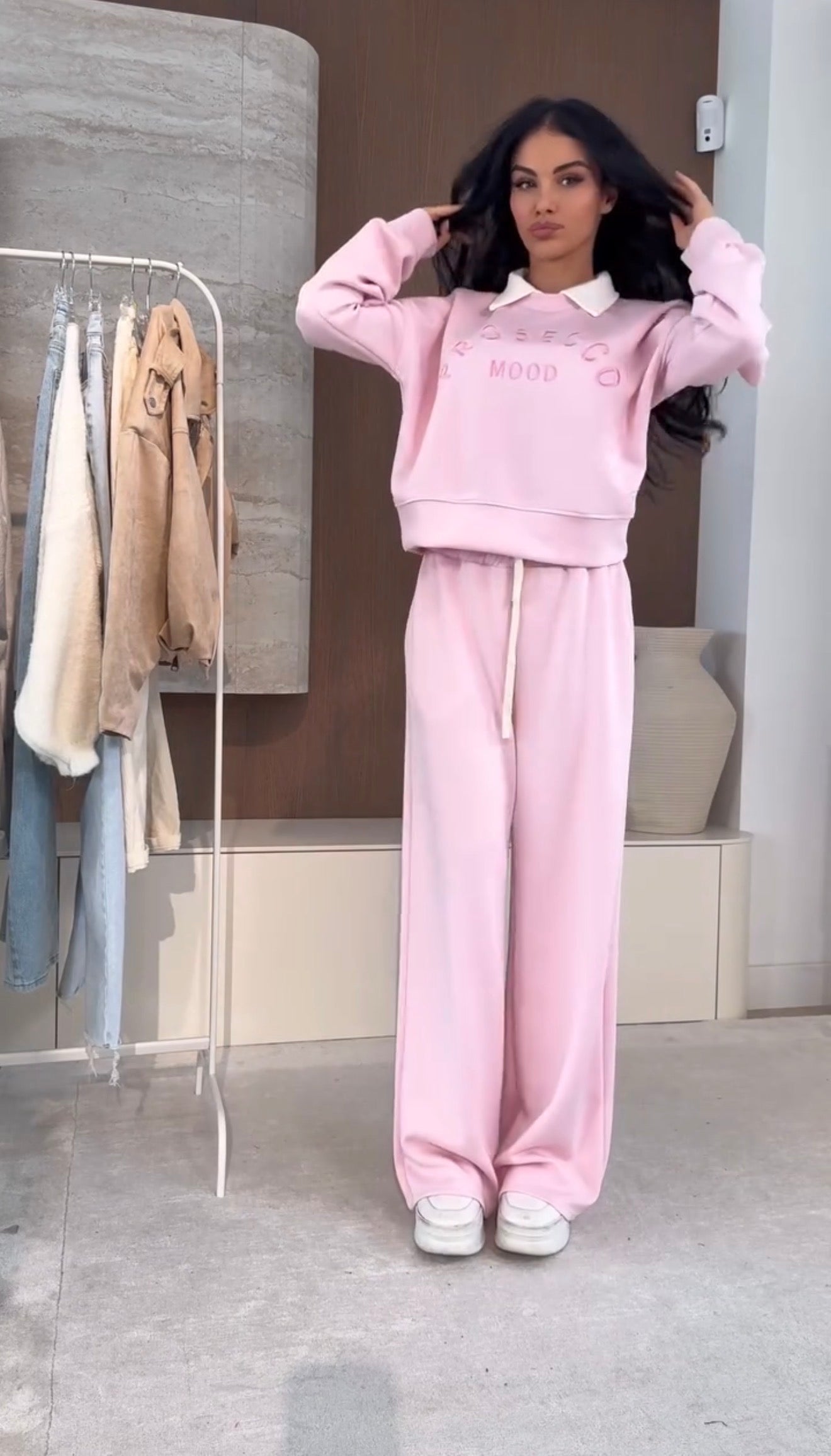 Nadia Set Valmont — Conjunto Sudadera Polo & Wide Leg | Clase sin Esfuerzo