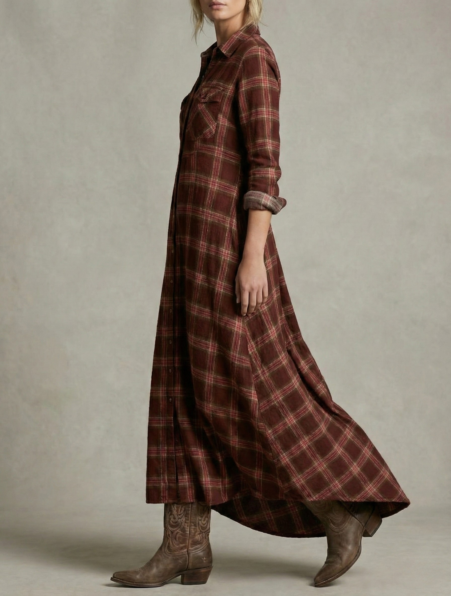 Rosa Valmont — Vestido Camisero Cuadros Esmeralda | LIQUIDACIÓN 50%