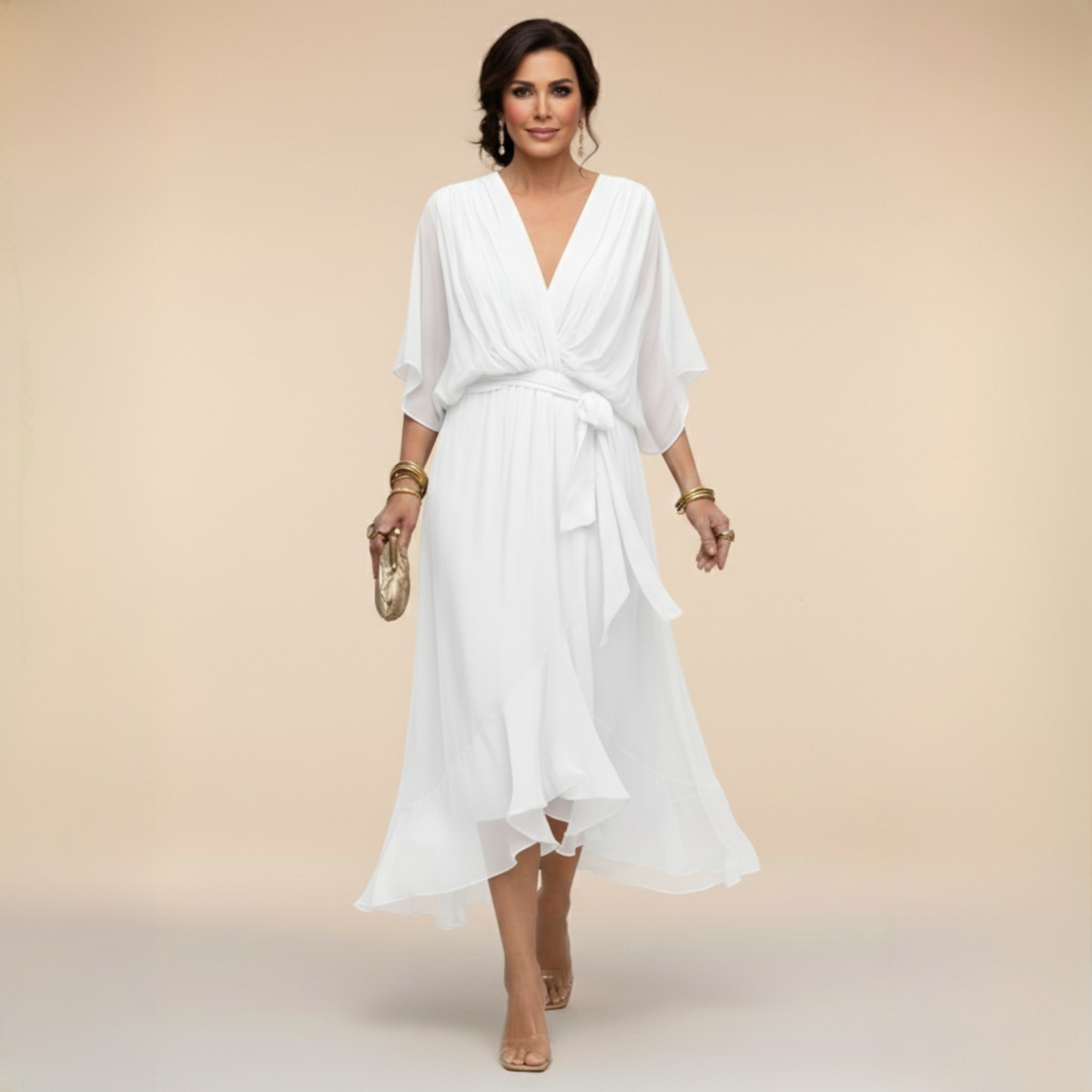Vestidos Arabella Valmont — feminidad que te transforma | Vestido Silhouette Escote V Fluido