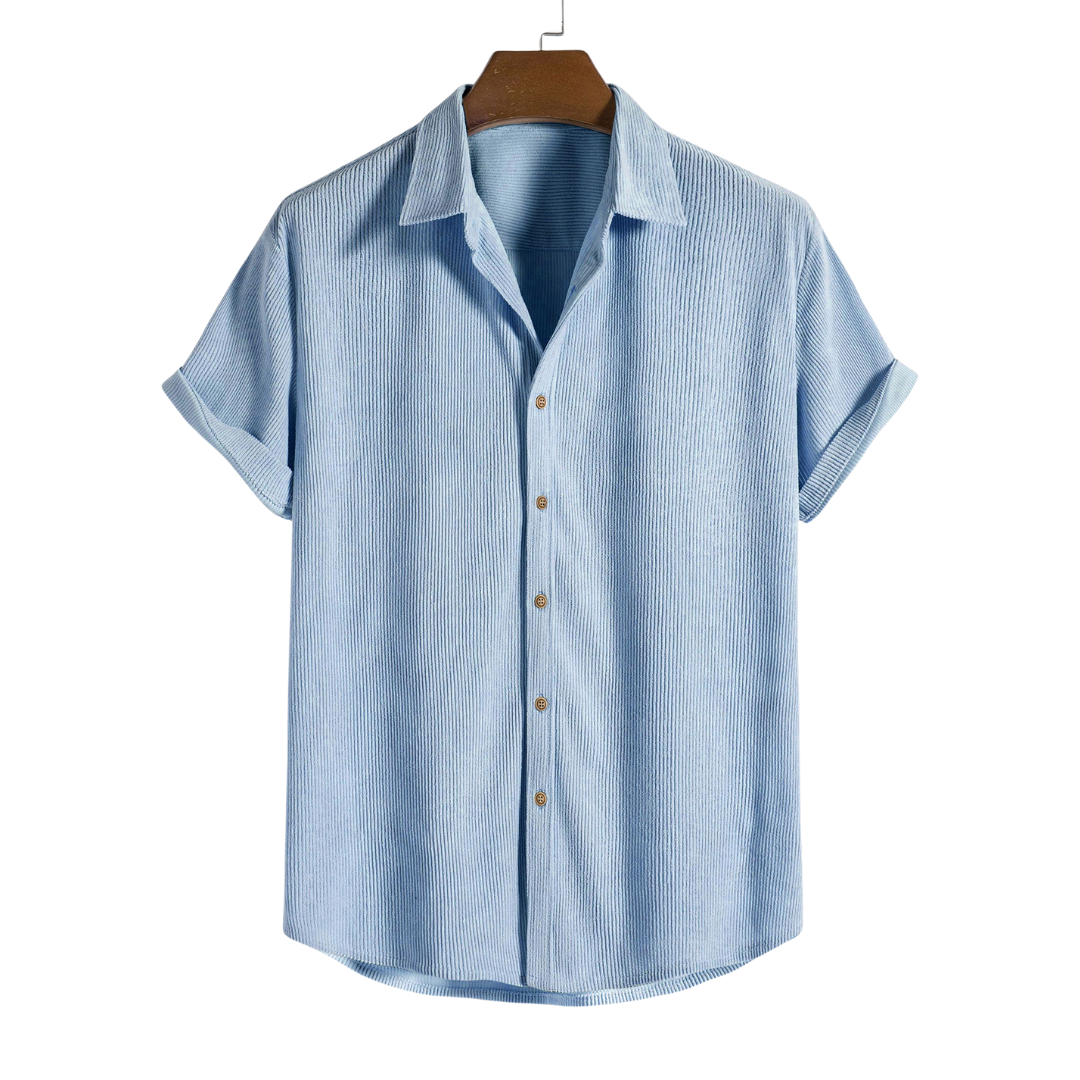 Camisa Raphaël Valmont — Manga Corta Abotonada | Beige, Azul Claro, Rosa, Negro y Amarillo