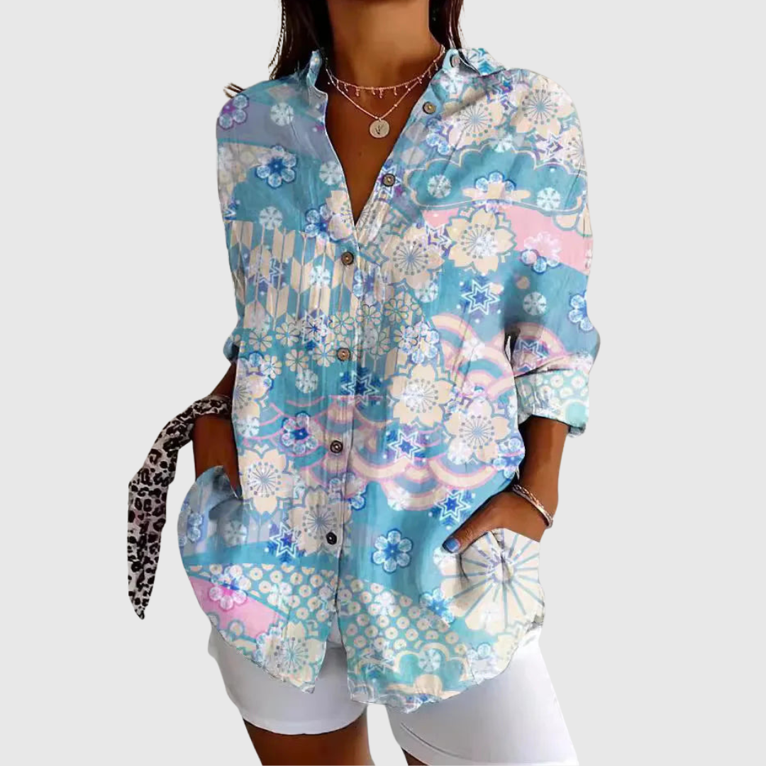 Blusas Blouse Florale Élégante Valmont — delicadeza que enmarca tu belleza | Blouse Florale Élégante