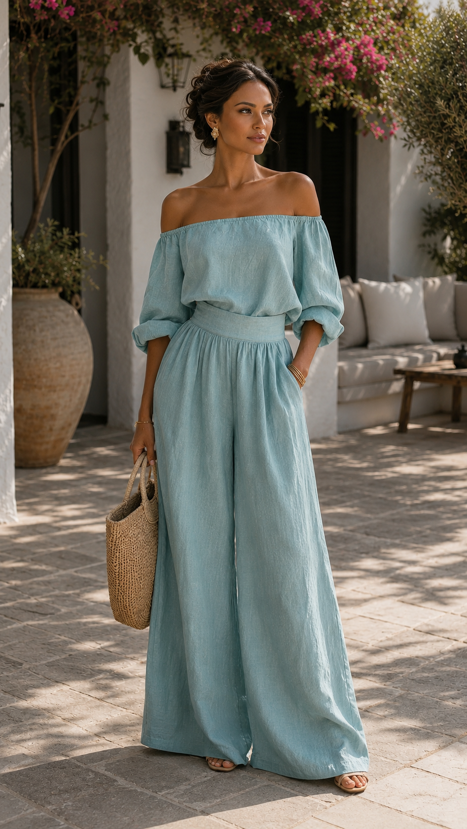 Arabella Valmont — Conjunto Efecto Lino Exclusivo | Marbella