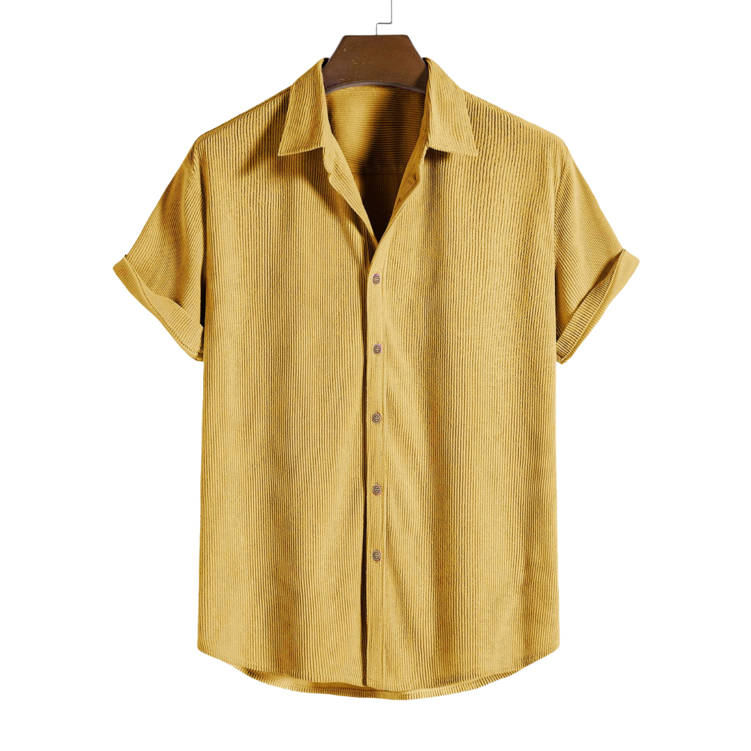Camisa Raphaël Valmont — Manga Corta Abotonada | Beige, Azul Claro, Rosa, Negro y Amarillo
