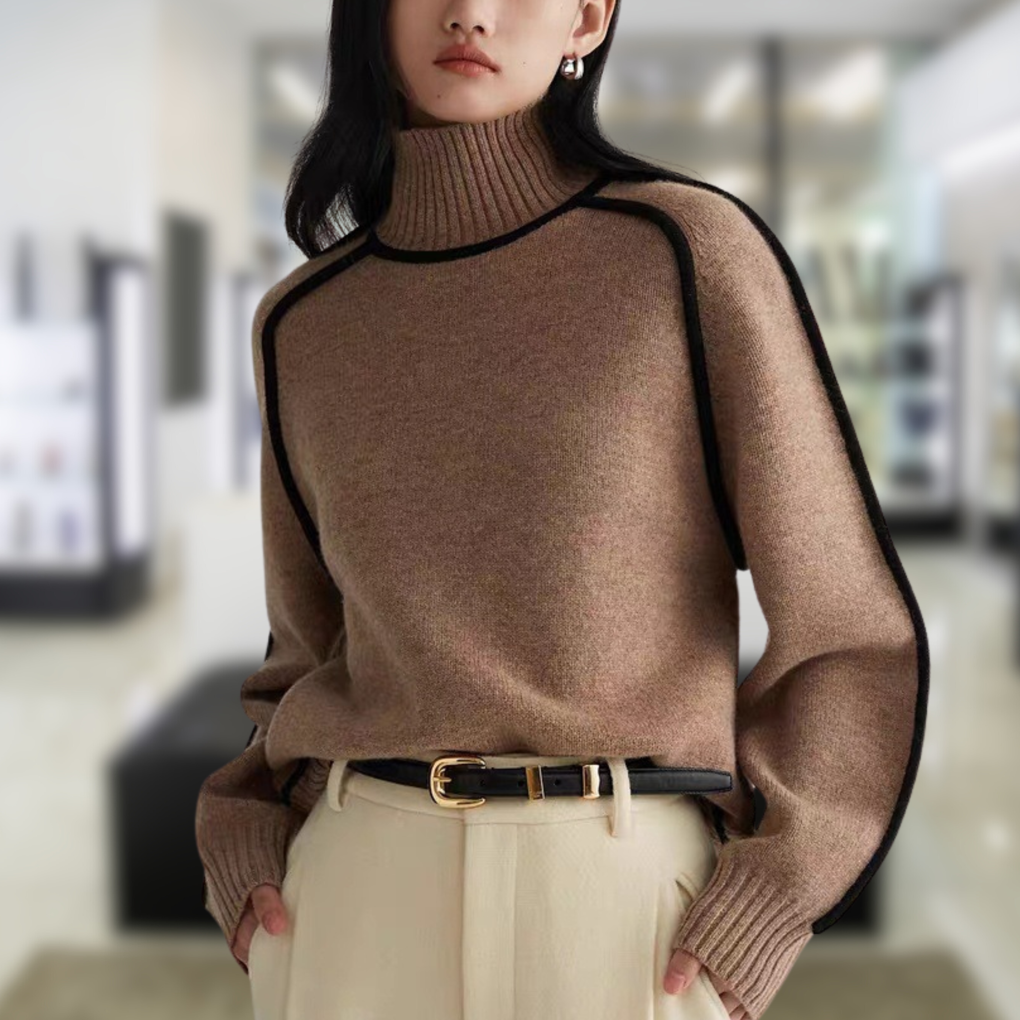 Jersey Roulé Valmont — Distinción sin esfuerzo | Beige