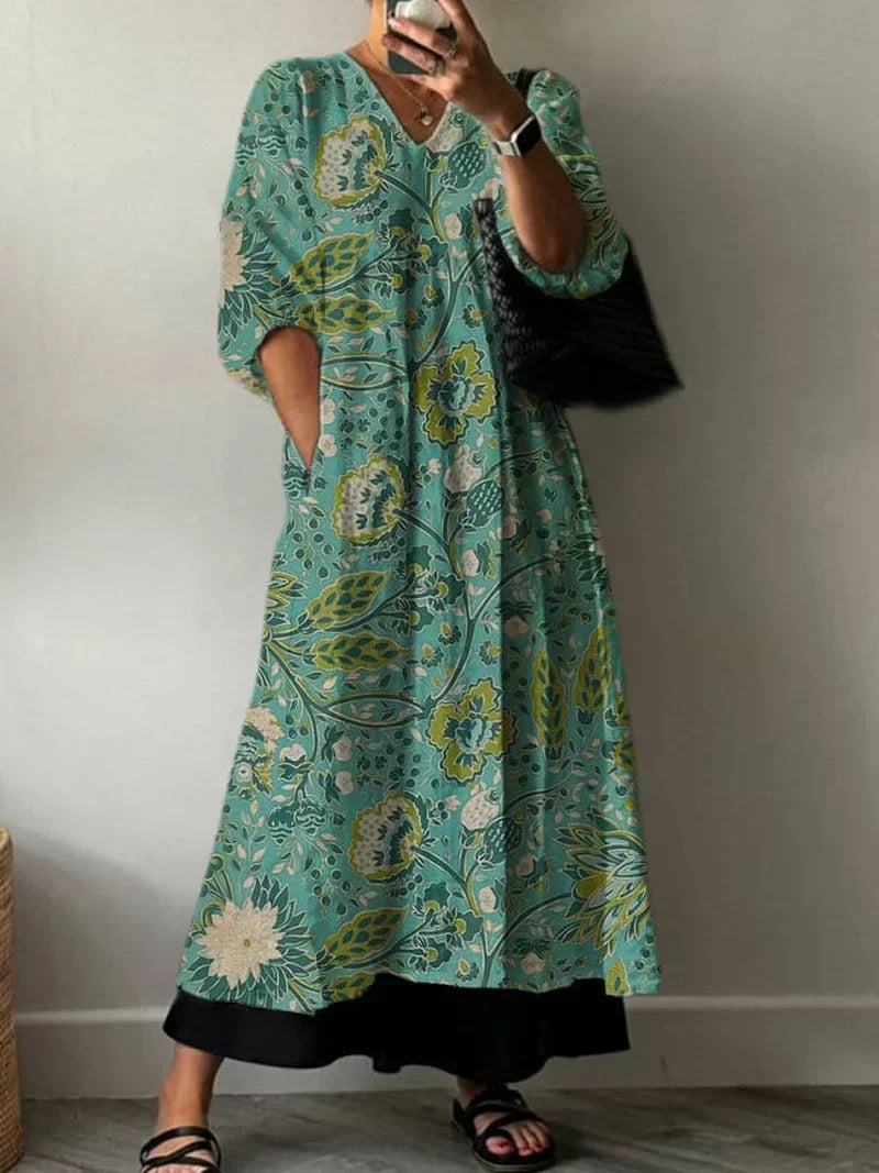 Vestido Paula Valmont — Robe de Plage Fleurie Luminosa | Estampado Floral