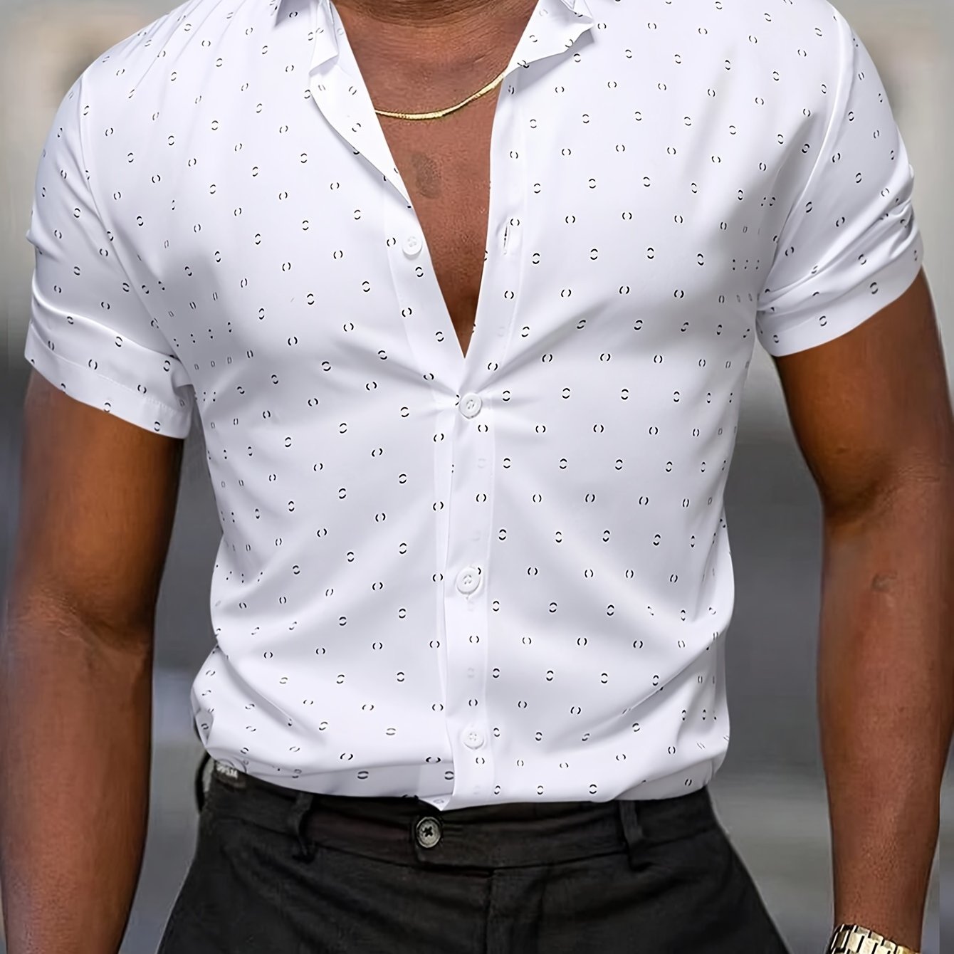 Camisa Giulio Valmont — Estampado de Verano | Blanco y Rosa
