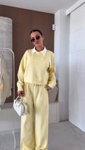 Nadia Set Valmont — Conjunto Sudadera Polo & Wide Leg | Clase sin Esfuerzo
